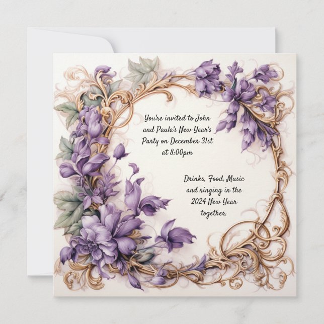 Nytt års gruppinbjudan inbjudningar (Framsida)