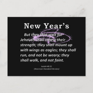 Nytt års Isaiah 40-31 Helg Vykort