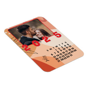 Nytt års månad av juli 2025 Kalenderfamiljfoto Magnet