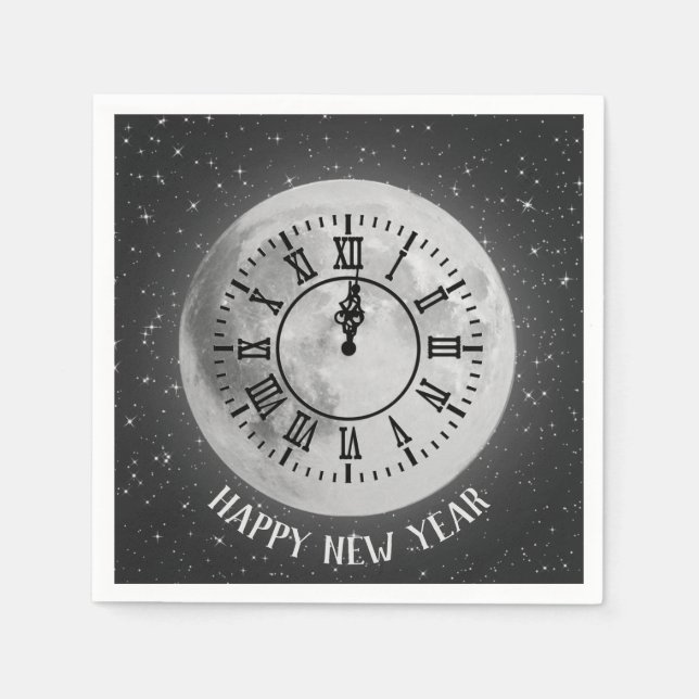 Nytt års midnattsluss på Måne Pappersservett (Framsidan)