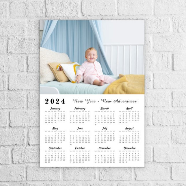 Nytt års nyårskalender för 2024 poster i dagens fo (Skapare uppladdad)