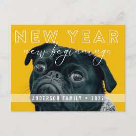 Nytt års nystartsfotot för Hund Kalligrafi Vykort