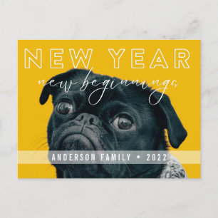 Nytt års nystartsfotot för Hund Kalligrafi Vykort