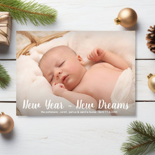 Nytt års nytt Dreams Modern Classic Photo Julkort