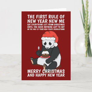 Nytt års Panda-funktionellt Helgdag-kort Helgkort