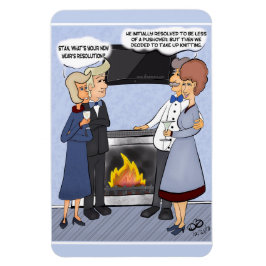 Nytt års resolution - Lustigt Tecknad Magnet