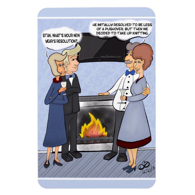 Nytt års resolution - Lustigt Tecknad Magnet (Vertikal)