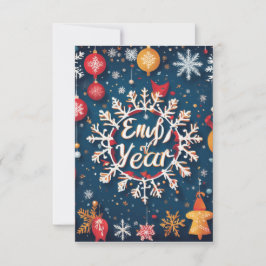 Nytt års skrivarkort tack kort