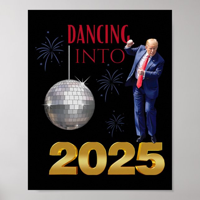 Nytt års trumpdancing 2025 Mega Funny Party Count Poster (Framsidan)