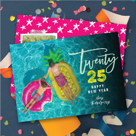 Nytt års typografi för det moderna penselskriptet julkort