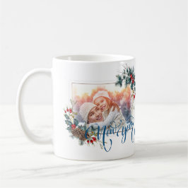 Nytt års vinterfoto i blå Stil Kaffemugg