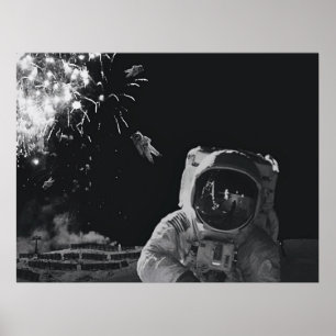 Nytt års vykort för Fireworks Poster