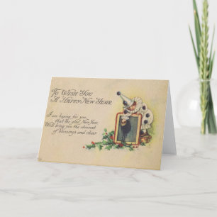 Nytt års vykort för vintage 1916