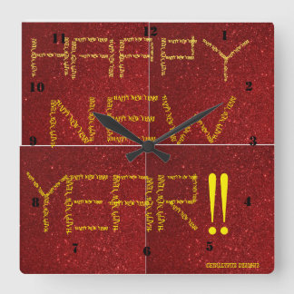 NYTT ÅRSKLOCK FYRKANTIG KLOCKA