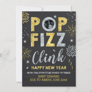 Nytt årskort för nyårskort för Gravid Julkort