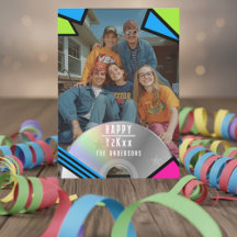 Nytt årskort för Retro-popup-foto Y2K-visare