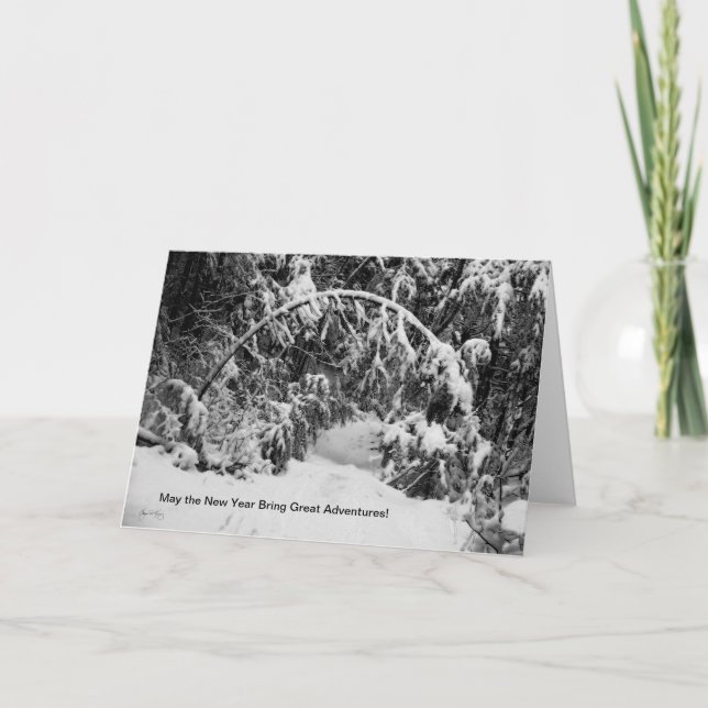 Nytt årskort, portalen till en snö Äventyr Helgkort (Framsida)
