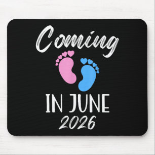 Nytt barn kommer i juni 2026 Rolig baby shower poj Musmatta