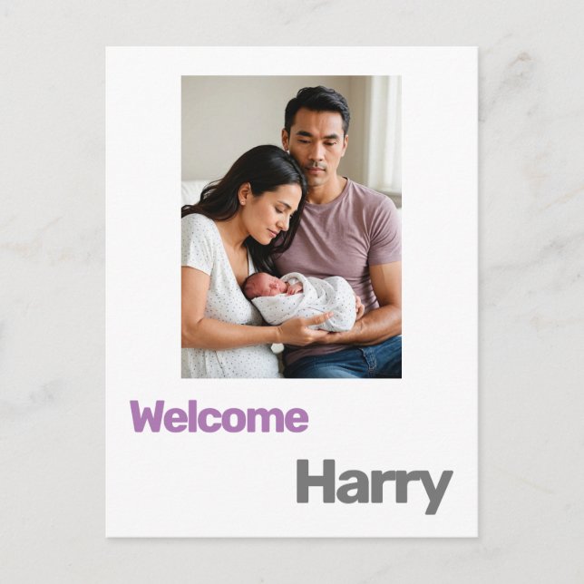 nytt barn pojke flicka födelse tillkännagivande li (Framsida)