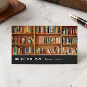 Nytt Begagnat Bokhandel Bibliotek - Bokhyllor Bild Visitkort