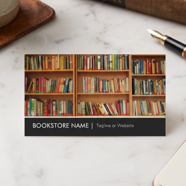 Nytt Begagnat Bokhandel Bibliotek - Bokhyllor Bild Visitkort (Skapare uppladdad)