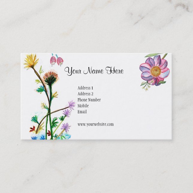 Nytt blommakort visitkort (Framsida)