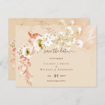 NYTT! Boho Blommig Bröllop Spara Datum-kort