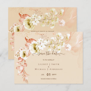 NYTT! Boho Blommig Bröllop Spara Datum-kort Vykort