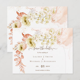 NYTT! Boho Blommig Bröllops-Kalenderkort Vykort