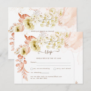 NYTT! Boho Blommig Bröllops-Kalenderkort Vykort