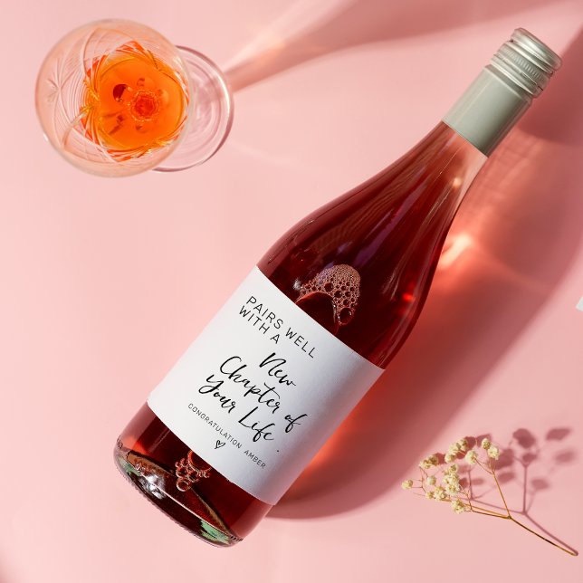 Nytt Början Fräsch Start Målinriktad Uppnåelse Upp Vinflaska Etikett (Skapare uppladdad)