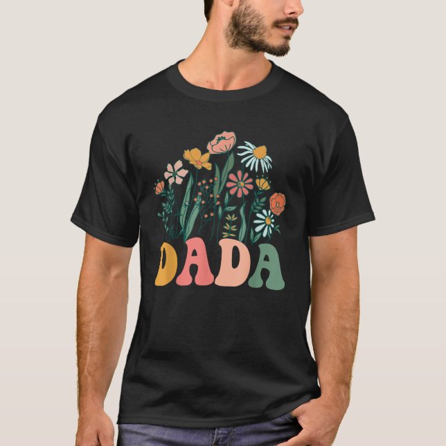 Nytt DADA Wildblomma Första födelsedag Baby Shower T Shirt (Framsida)