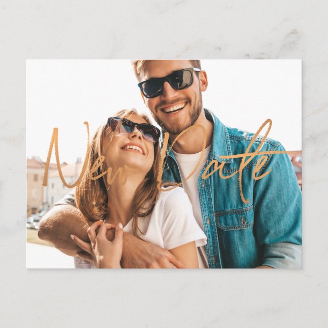 Nytt datum bröllop om ändring av planer för senare meddelande vykort (Framsida)