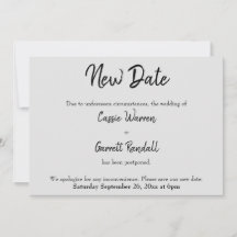 "Nytt datum" senarelagt Bröllop Black på Grått Car