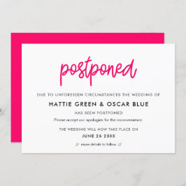 Nytt datumannonskort för modern uppskjuten tidpunk inbjudningar