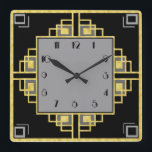 Nytt deco fyrkantig klocka<br><div class="desc">Det här är den senaste Art Deco-klockan som jag har skapat för ditt hem. I guld, svart och grått står den här klockan ansikte ut och skulle vara underbar för din konsthandlare. Det skulle till och med se underbart ut på en ren mur. Jag hoppas att du gillar det.</div>