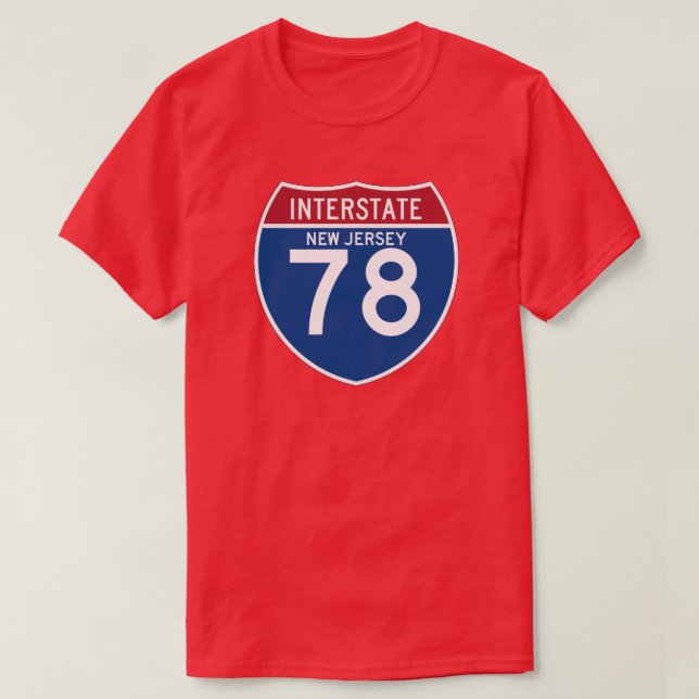Nytt - den Interstate huvudvägen för jerseyen NJ Tee Shirt (Design framsida)
