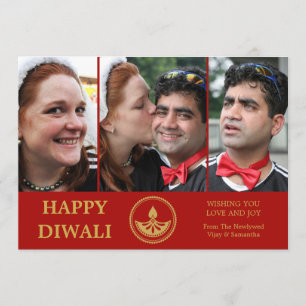Nytt Diwali-fotohälsningskort - Anpassningsbar Fär Meddelande