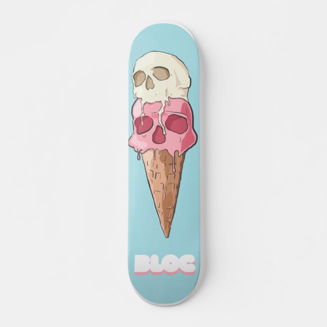 NYTT - död kräm vid BLOCKskateboards Skateboard Bräda 21,5 Cm (Framsida)
