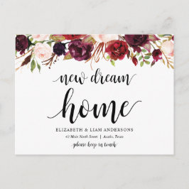 Nytt drömhem, burgunderblommig, Tillkännagivande