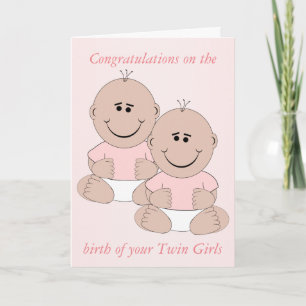 Nytt födelseort Baby Twin Girls-kort Kort