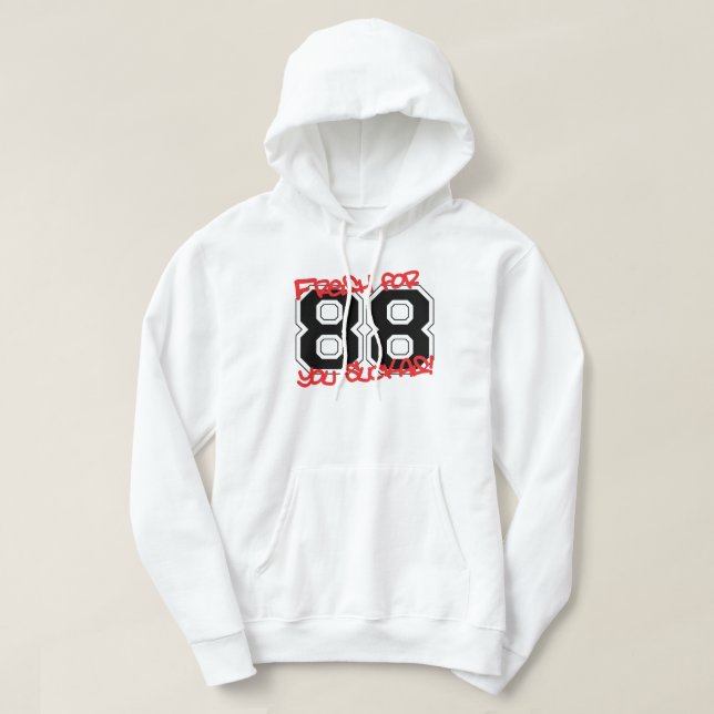 Nytt för '88 tröja med luva (Design framsida)