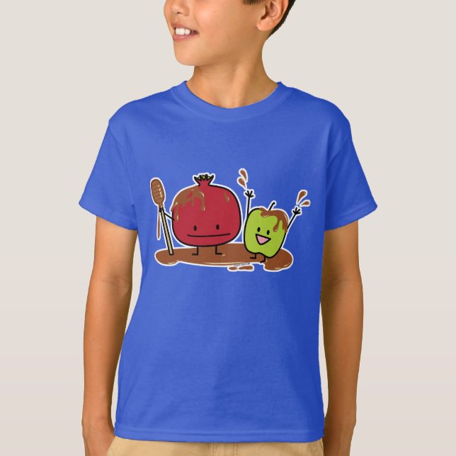 Nytt för honung för Rosh Hashanah äpplepomegranate T Shirt (Framsida)
