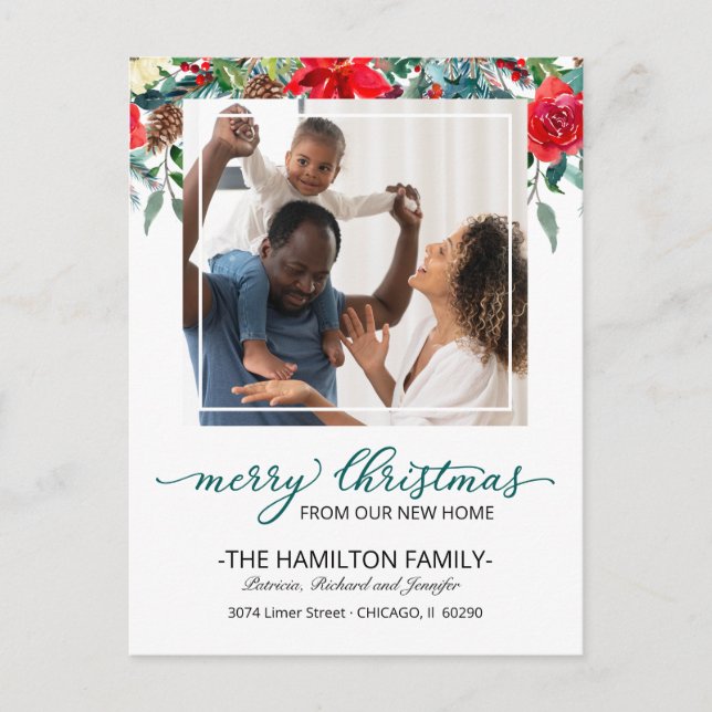 Nytt foto för Flytta av julhälsning hemma Helg Vykort (Framsida)