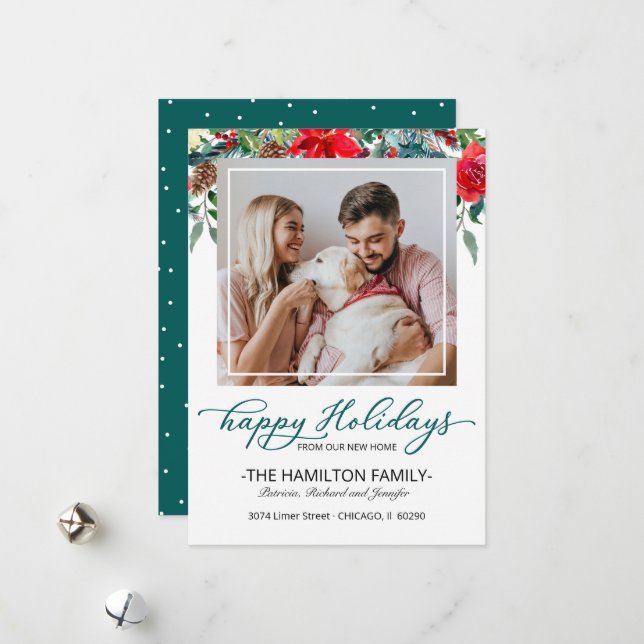 Nytt foto för Flytta av julhälsning hemma Julkort (Fram/Back In Situ)