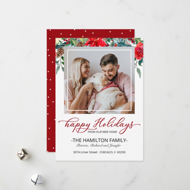 Nytt foto för Flytta av julhälsning hemma Julkort (Fram/Back In Situ)