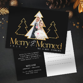 Nytt foto i Black & Guld Julgran Helg Vykort