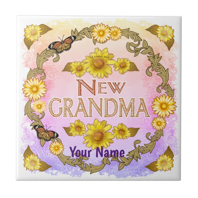 Nytt Grandma-eget namn Kakelplatta (Framsidan)