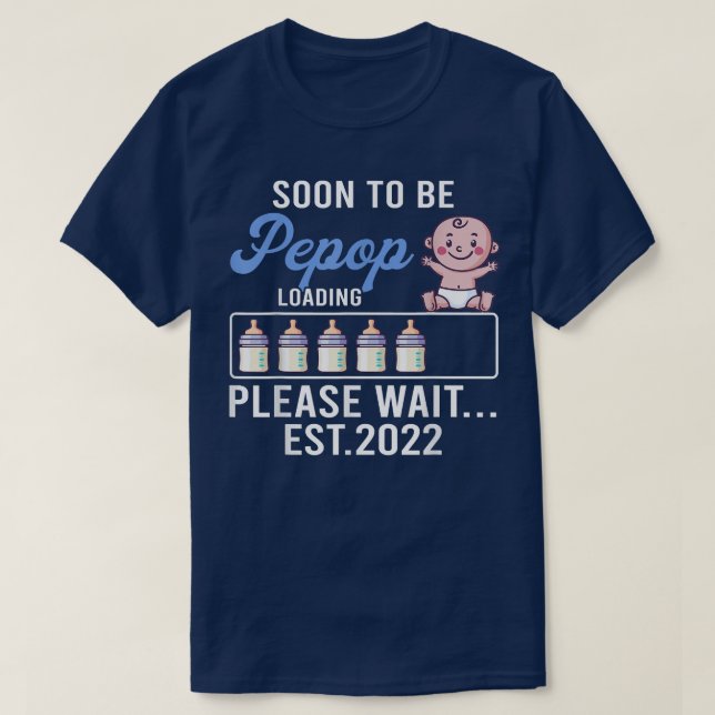 Nytt Grandpa Shirt, meddelande om Gravid snart til T Shirt (Design framsida)