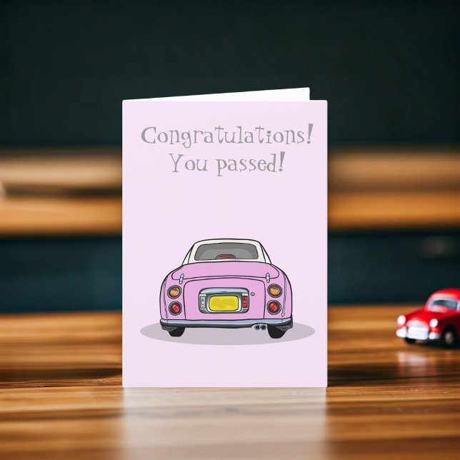 Nytt Grattis för körtest av Rosa på drivrutin Kort (Congrats on passing your Driving Test! )